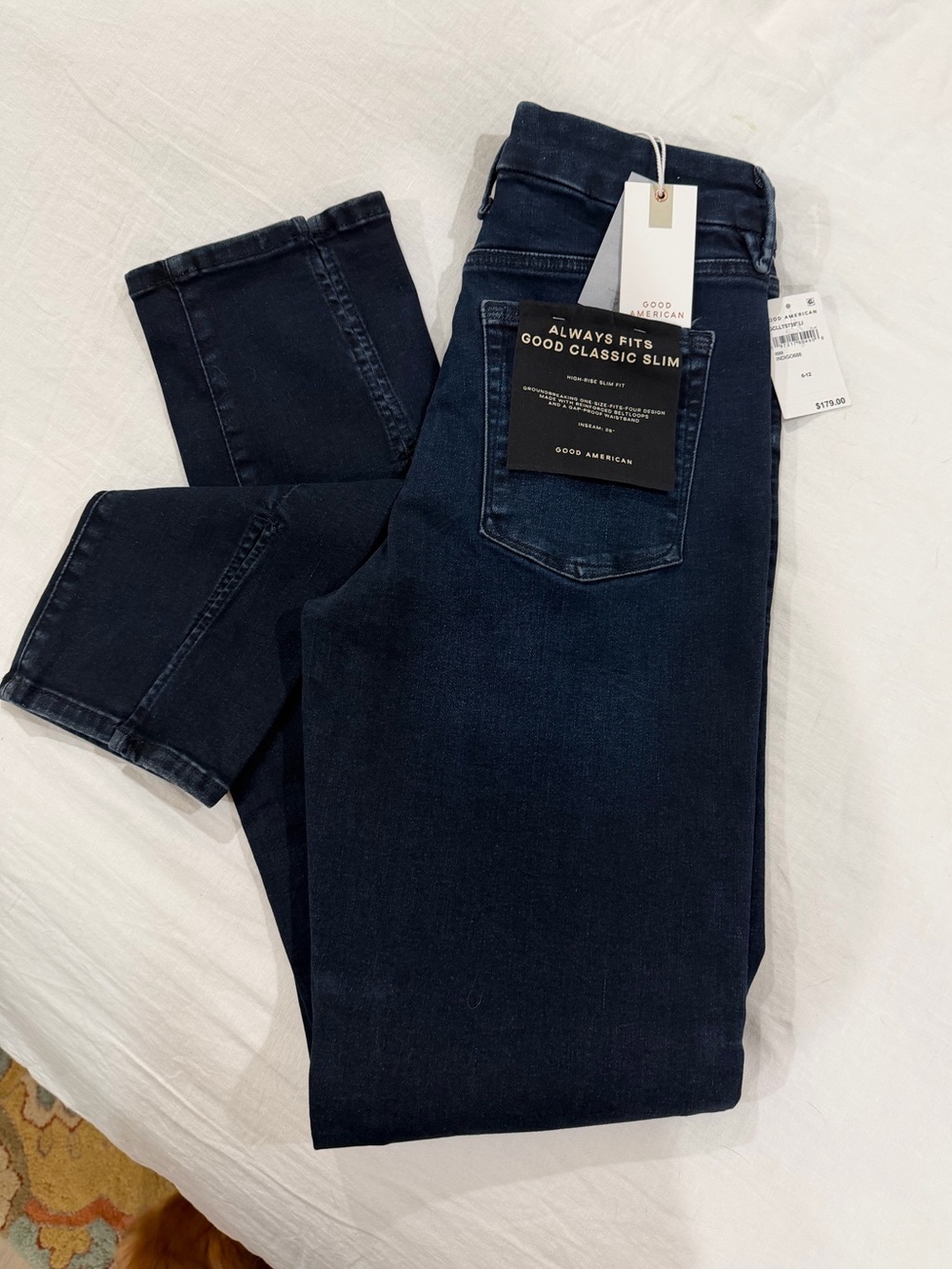 Good American Always Fits Good Classic Slim Jeans - Dark Navy